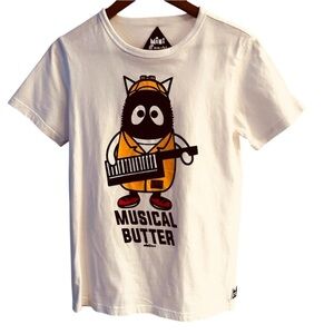 MINI CREAM "Musical Butter" Flocked graphic t- shirt, sz  Med